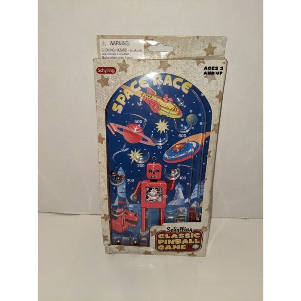 2006 10" Schylling Space Race Pinball Game Rare Works Box